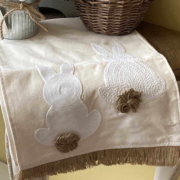 Other - NEW! Shabby Chic Cottage Farmhouse Spring Bunny Rabbit Dining Table Runner